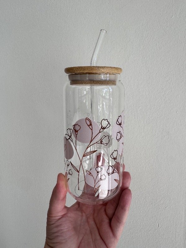 Producto - Vaso flores doradas