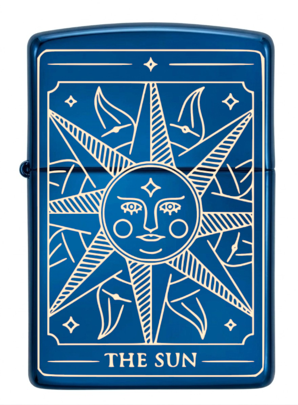 Producto - ENCENDEDOR RECARGABLE A BENCINA TAROT THE SUN NEGRO MATE - 3