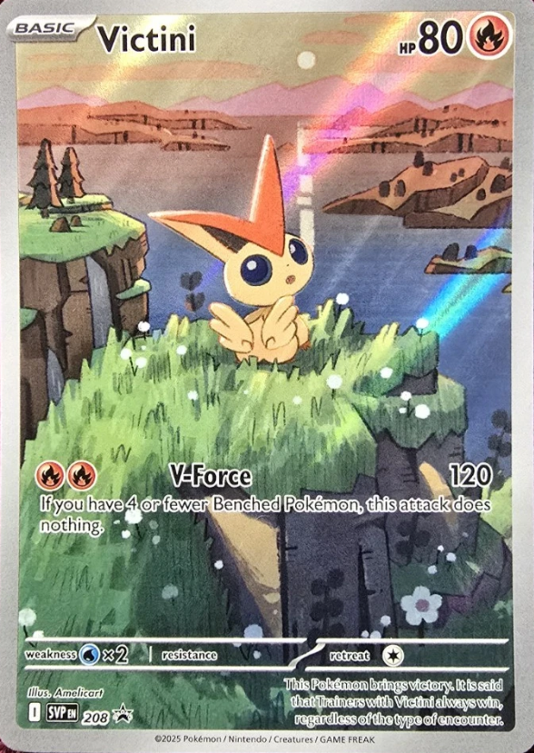 Producto - Victini SVP208 Illustration Rare Black Star Promo Holo - Scarlet and Violet