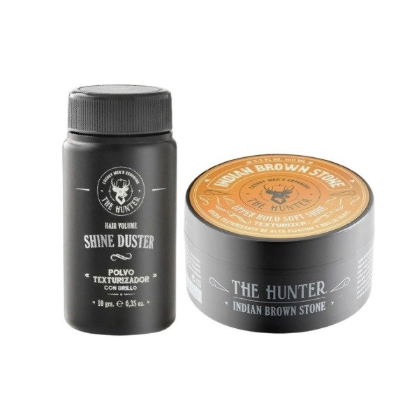 Producto - COMBO THE HUNTER POMADA INDIAN BROWN STONE + POLVO DE TEXTURA SHINE