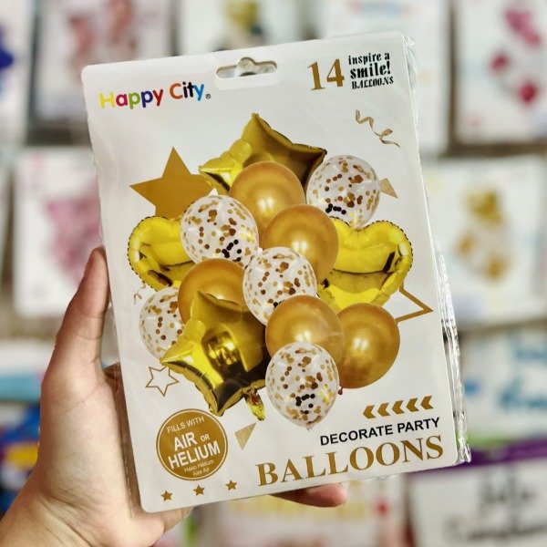 Producto - Set de globos DORADO 14 pcs