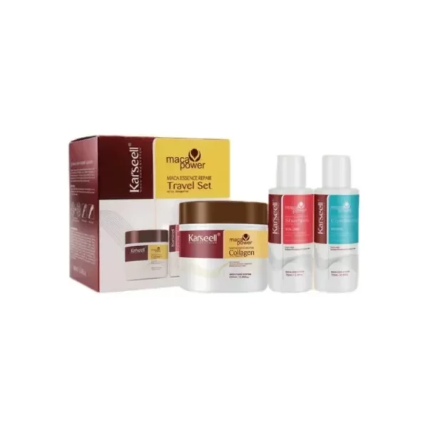 Producto - KARSEELL KIT MINI TRAVEL DE 3PCS MACA 100ML+SHAMPOO+ACONDI 70ML
