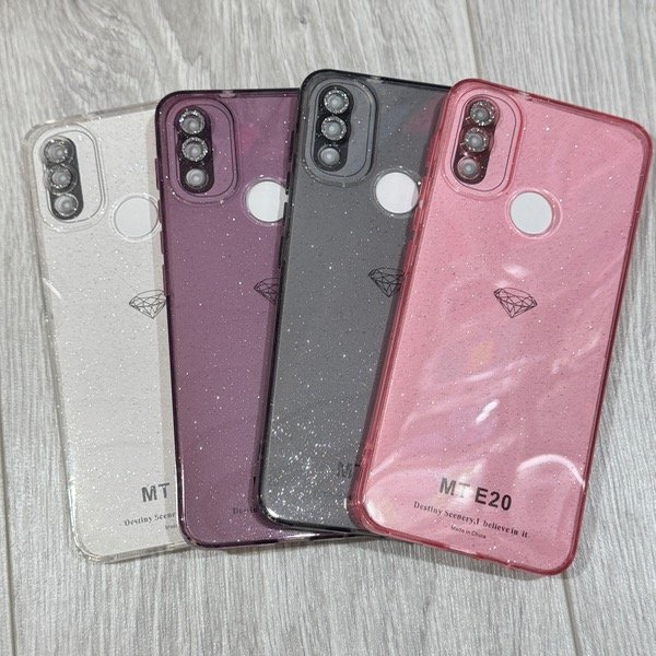 Producto - FUNDA TRANSPARENTE BRILLOS C/ CÁMARA BRILLANTINA E20