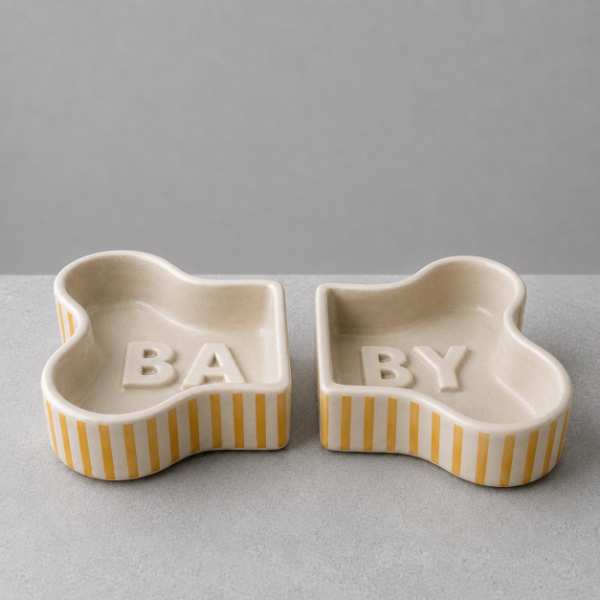 Producto - Molde para Cerámica PDF Bowl de mascotas con forma de hueso - incluye abecedario