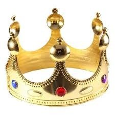 Producto - CORONA DE TELA PREMIUN CON PIEDRAS REINA DORADA / PLATEADA