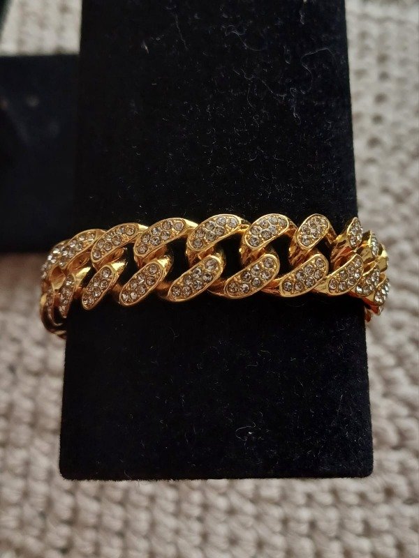 Producto - Pulsera cubana Ice dorada