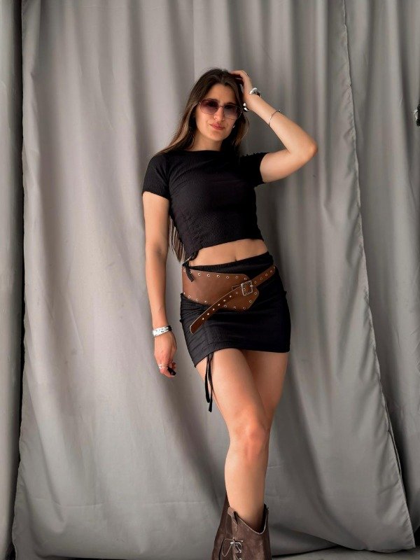 Producto - Conjunto  con. pollera JUL - Negro