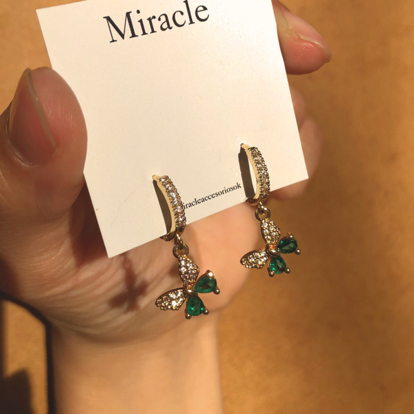 Producto - Argolla butterfly verde cubic