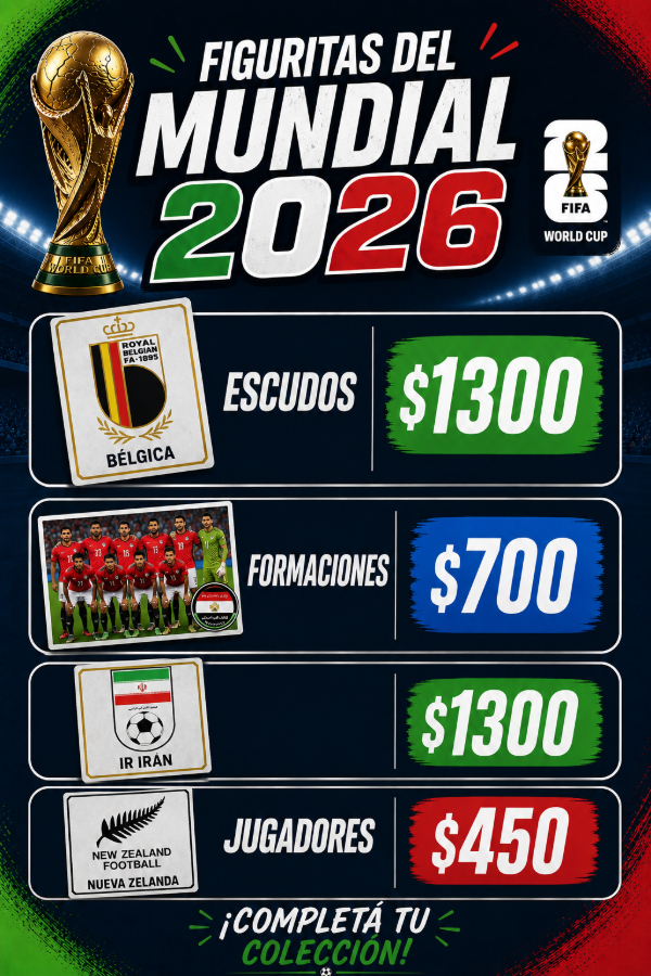 Producto - Grupo G - BEL/EGY/IRN/NZL - Mundial 2026