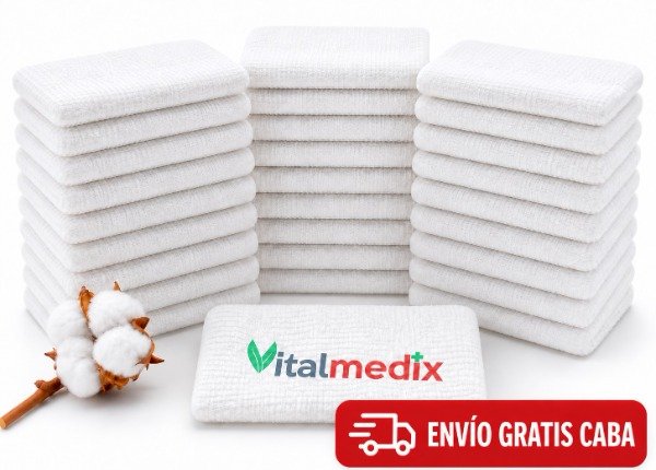 Producto - 500 Apósitos No Estériles de Gasa y Algodón 10 cm x 20 cm - Envío Gratis CABA - 0