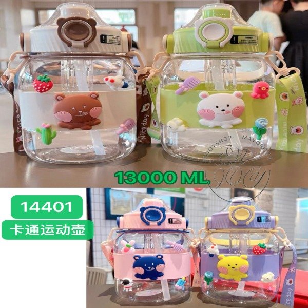 Producto - BOTELLA DE AGUA CON FUNDA RELIEVE KAWAI 1300ML