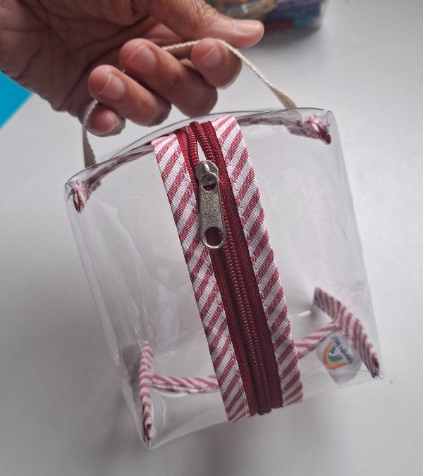 Producto - Minipocket Cristal Rayas Bordó