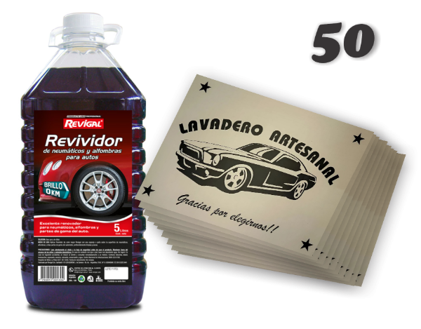 Producto - Revividor de Neumaticos 5 Litros REVIGAL   + 50 Alfombras