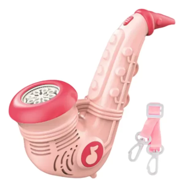 Producto - Pistola Burbujero Saxofon rosa Lanzador De Burbujas Automático