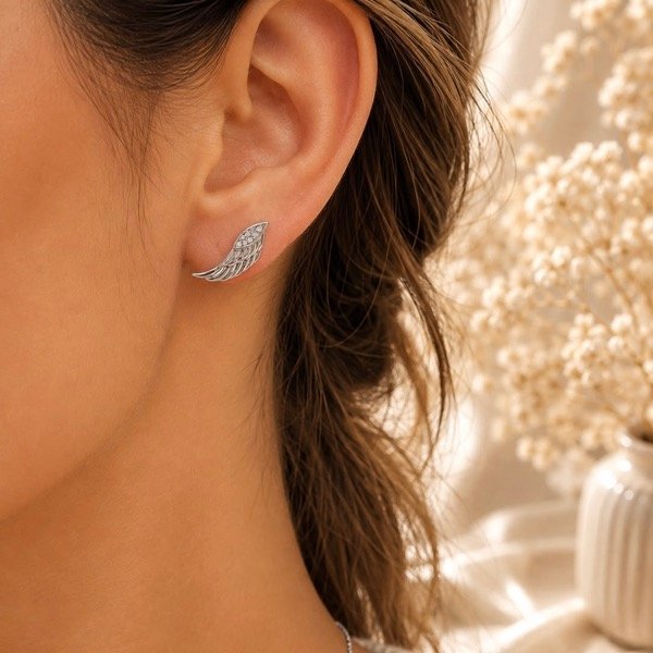 Producto - Aros pasantes alas de Plata 925 - 1