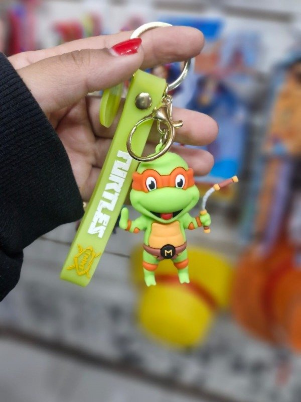 Producto - LAS TORTUGAS NINJAS - LLAVERO GOMA MICHELANGELO