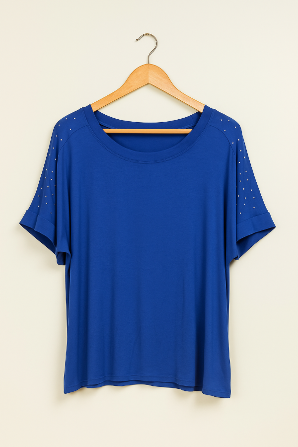 Producto - Remera Modal Viscosa con Strass en Hombros