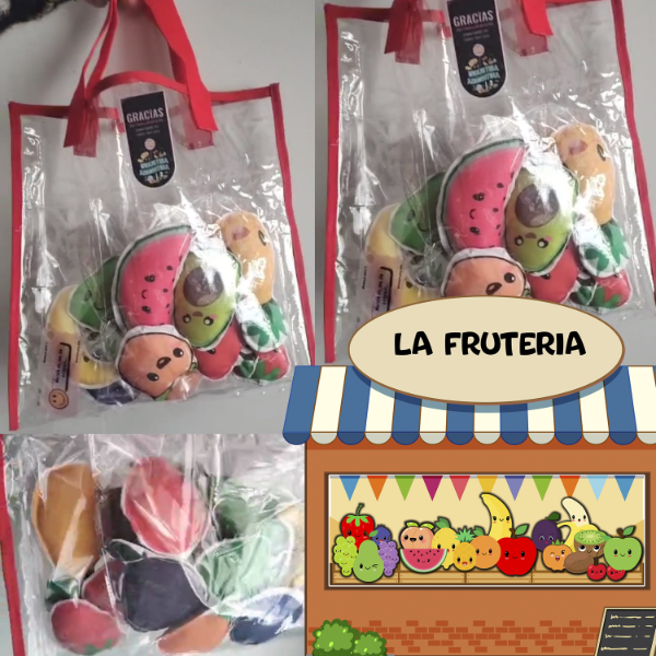 Producto - Juego de tela "la Fruteria" en Bolsa de mercado Transparente