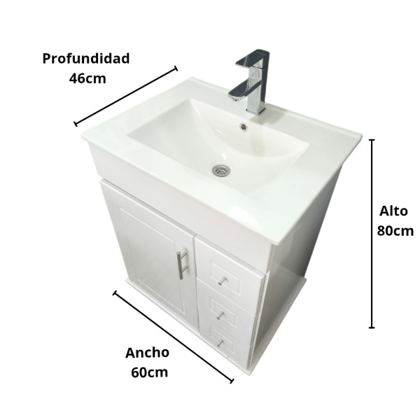 Producto - VANITORY 60CM 3 CAJONES 1 PUERTA - 5