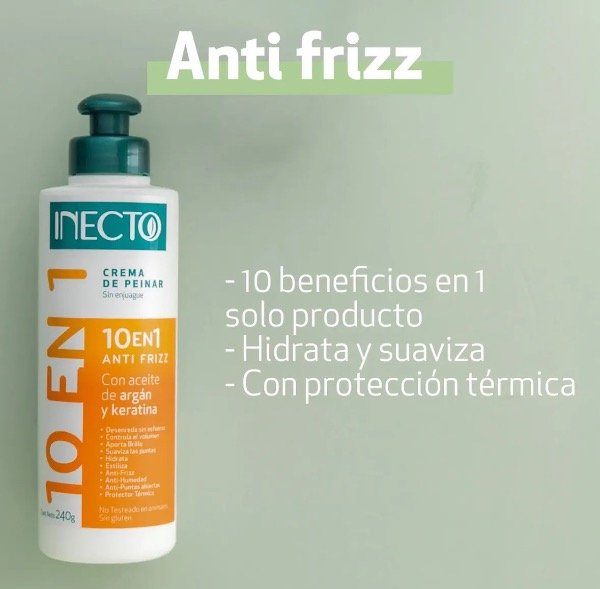 Producto - Inecto crema de peinar 10 en 1 con aceite de argan y keratina