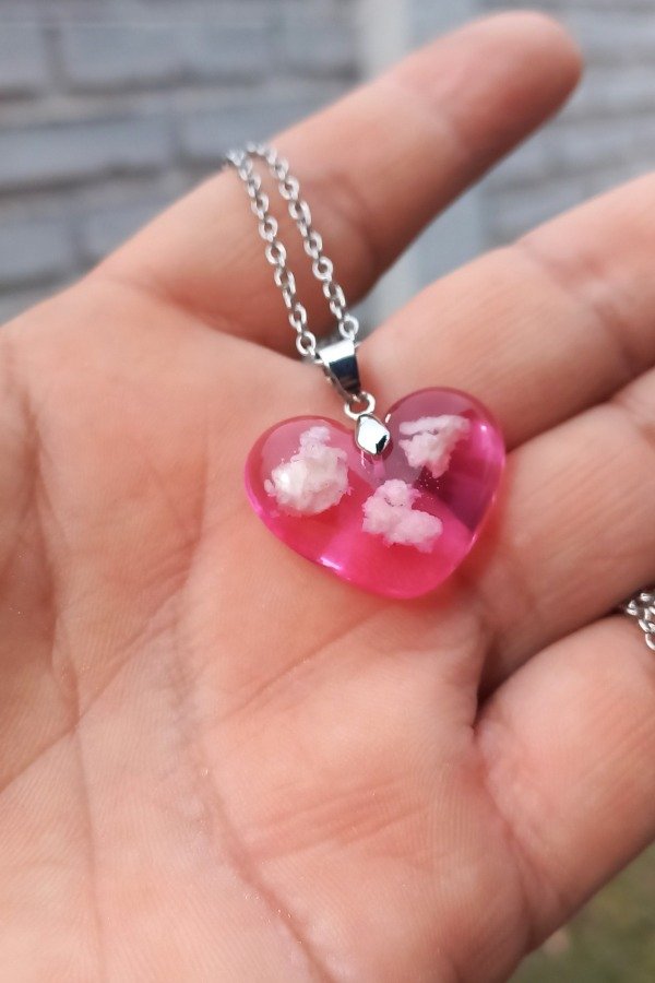 Producto - Dije corazón "cielito rosa".