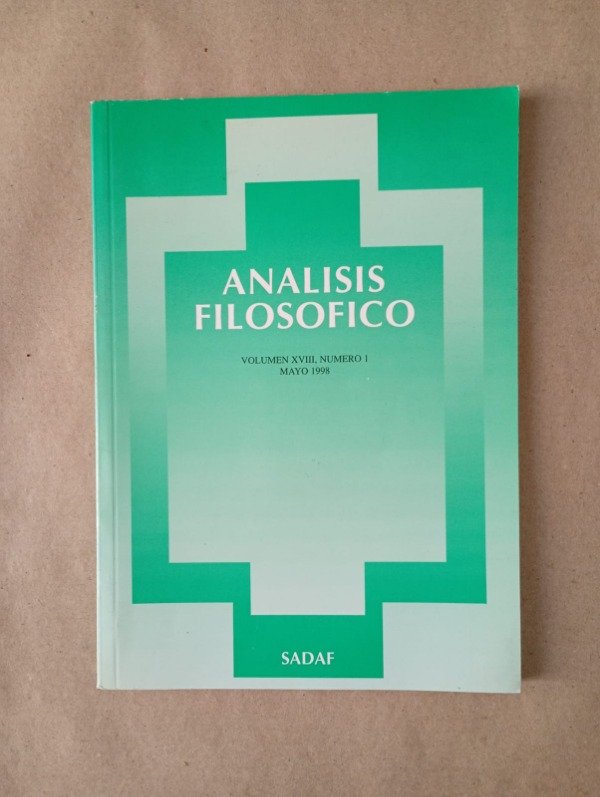 Producto - Análisis filosófico #1 Vol XVIII - Morado Acevedo - Mayo 1998