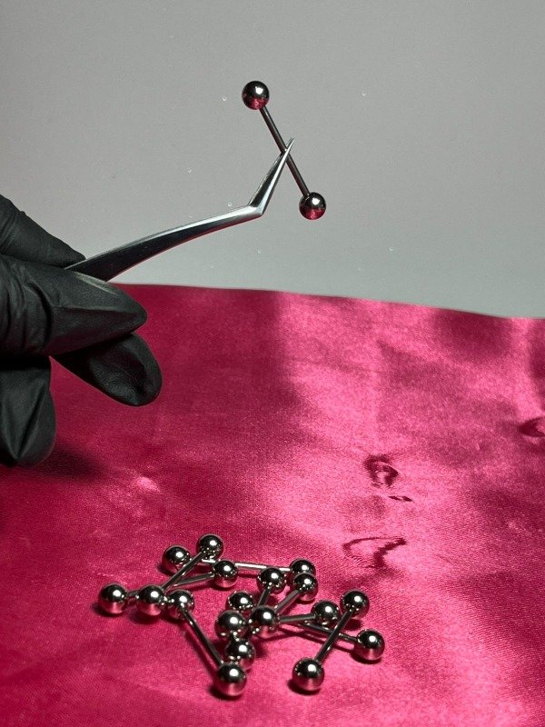 Producto - piercing lengua acero pelota grande