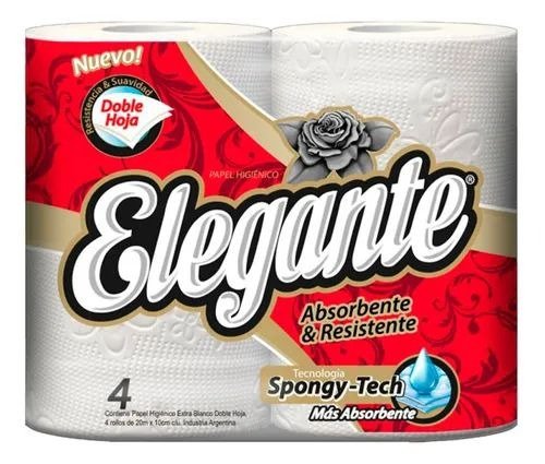 Producto - ELEGANTE PAPEL HIGIENICO 4X20 ROJO DOBLE HOJA COD 910 (BULTO)