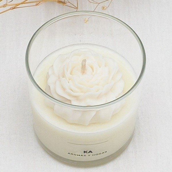 Producto - Vela en recipiente con Peonia - 2