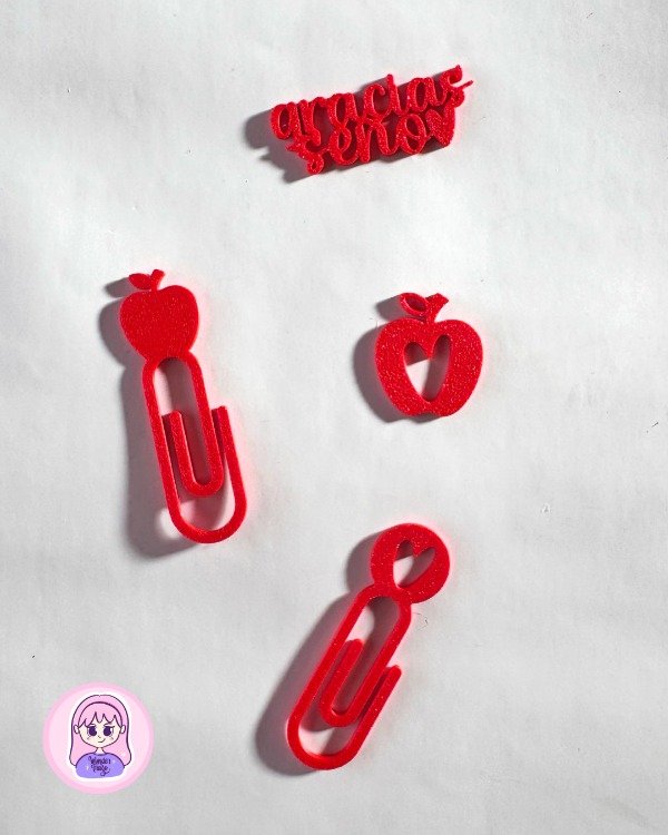Producto - Combo Día de la Seño Tags Imprimibles STLs 3D Ganchitos Dije Manzanita y frases - 1