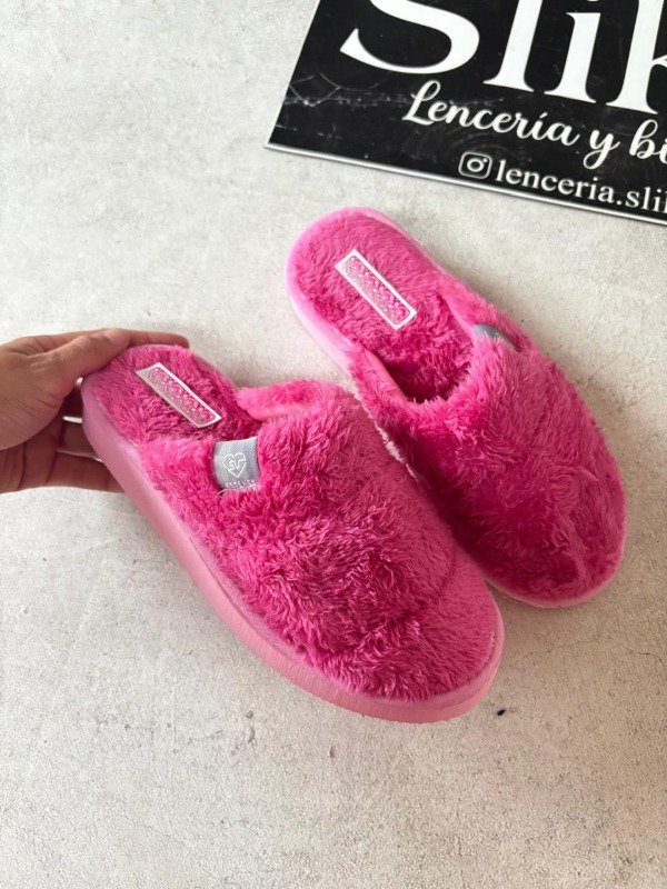 Pantuflas TEDDY peluditas térmicas fucsia — imagen 2