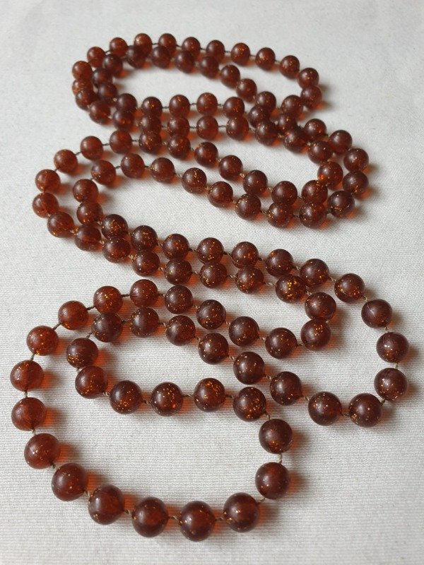 Producto - Collar Sautoir Celuloide Caramelo con Glitter - 0