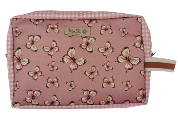 Producto - Necessaire mariposas rosa viejo
