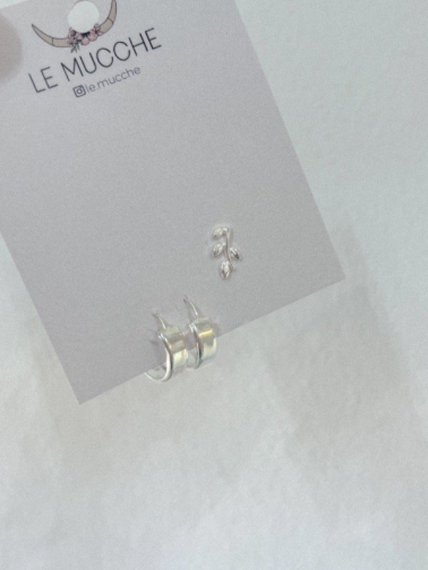 Producto - Mix aros cubanos chatos 1,4cm y pasante espiga