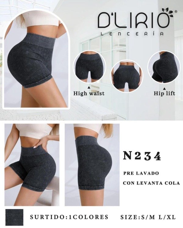 Producto - SHORT pre lavado SEAMLESS N 234 - NEGRO