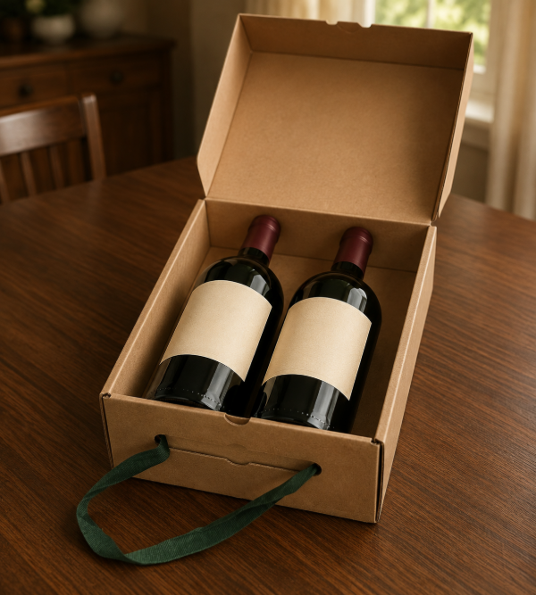 Producto - CAJA BOLSA KRAFT -COD. CB110 medida 34x11x22 (2 botellas) - 2