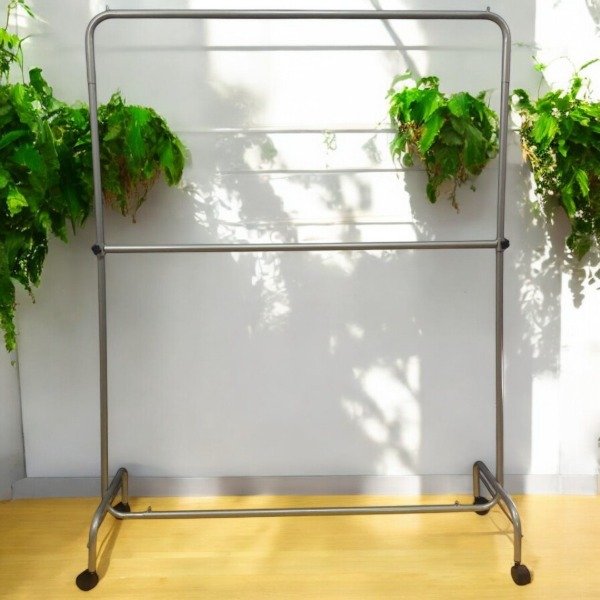 Producto - perchero doble barral 1,20 mts x 1,60 mts color gris perla