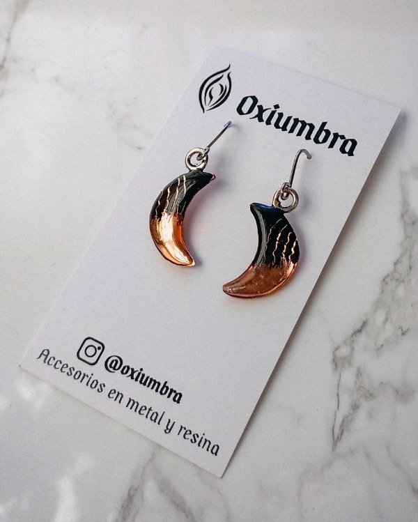 Producto - Aros Luna (negro y cobre)