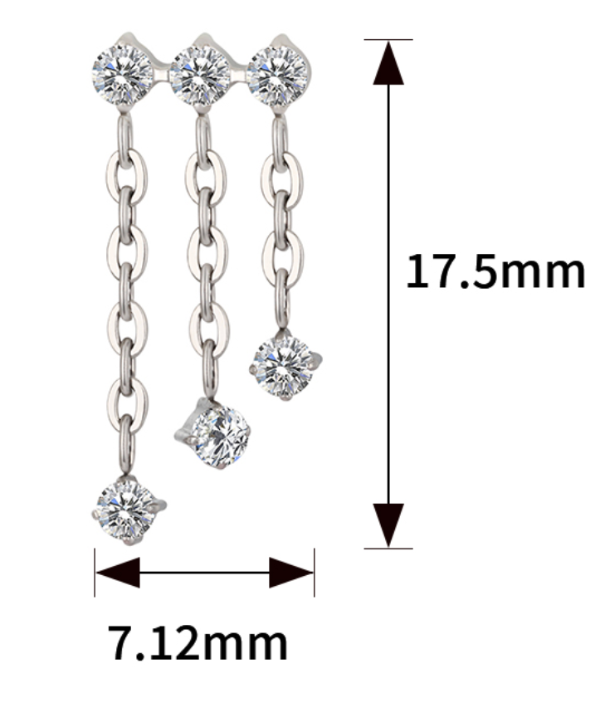 Producto - Labret 6 prong set con cadenas colgantes - 1