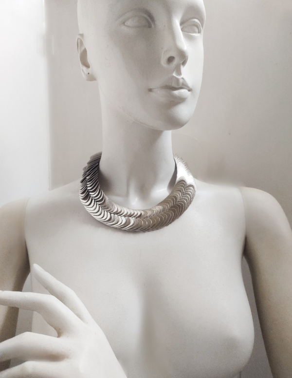 Producto - Collar Escamas Doble Platino - 2