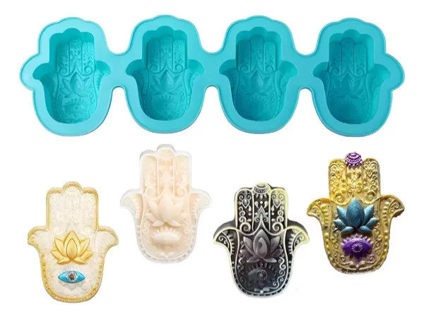 Producto - Molde Silicona Mano Fatima Grande x4 Ideal P/ Velas Jabones (026C10)