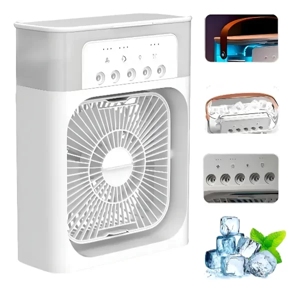 Producto - Humidificador con ventilador portatil con Luz Led