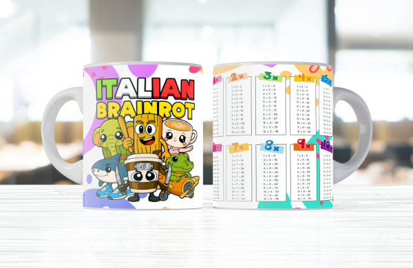 Producto - TAZAS PERSONAJES CON TABLAS DE MULTIPLICAR IX