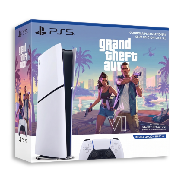 Producto - CONSOLA SONY PLAYSATION 5 SLIM DIGITAL + GTA 6 [SOLO ONLINE] PS5