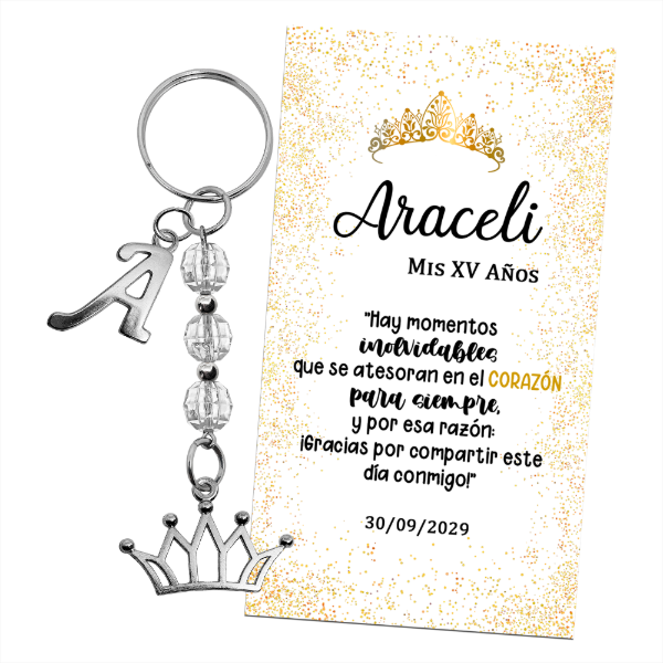 Producto - Llavero de Corona Queen + Inicial