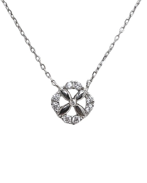 Producto - Collar, Flor de Plata y Zircon - 2