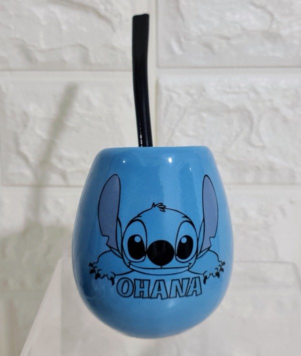 Producto - Mate Ovo Stitch dibujo azul + bombilla