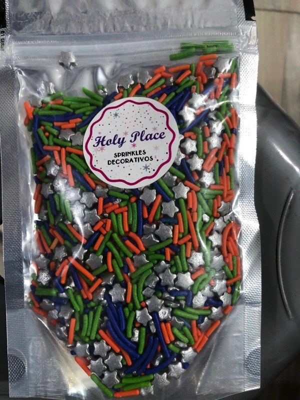 Producto - Sprinkles multicolor con estrella x 100 grs