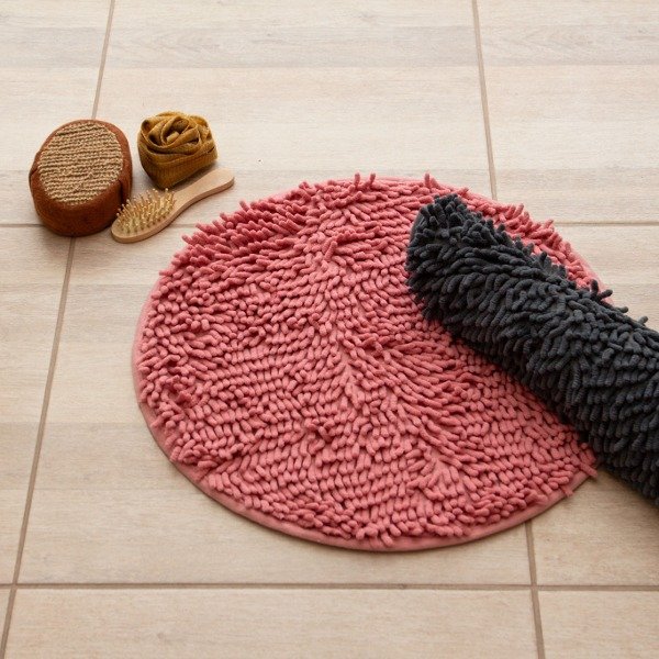 Producto - Alfombra Shaggy Circular Rosa Viejo