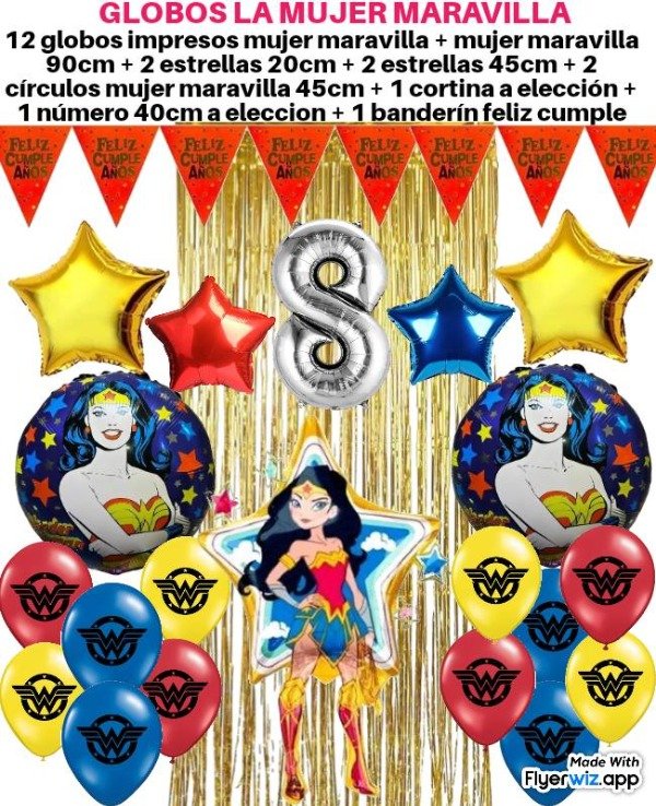 Producto - Promo globo la mujer maravilla completo